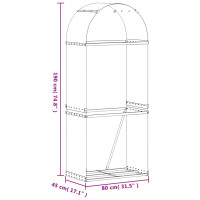 Produktbild för Vedställ antracitgrå 80x45x190 cm galvaniserat stål