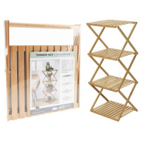Produktbild för Home&Styling Hopfällbar hylla 4 plan bambu