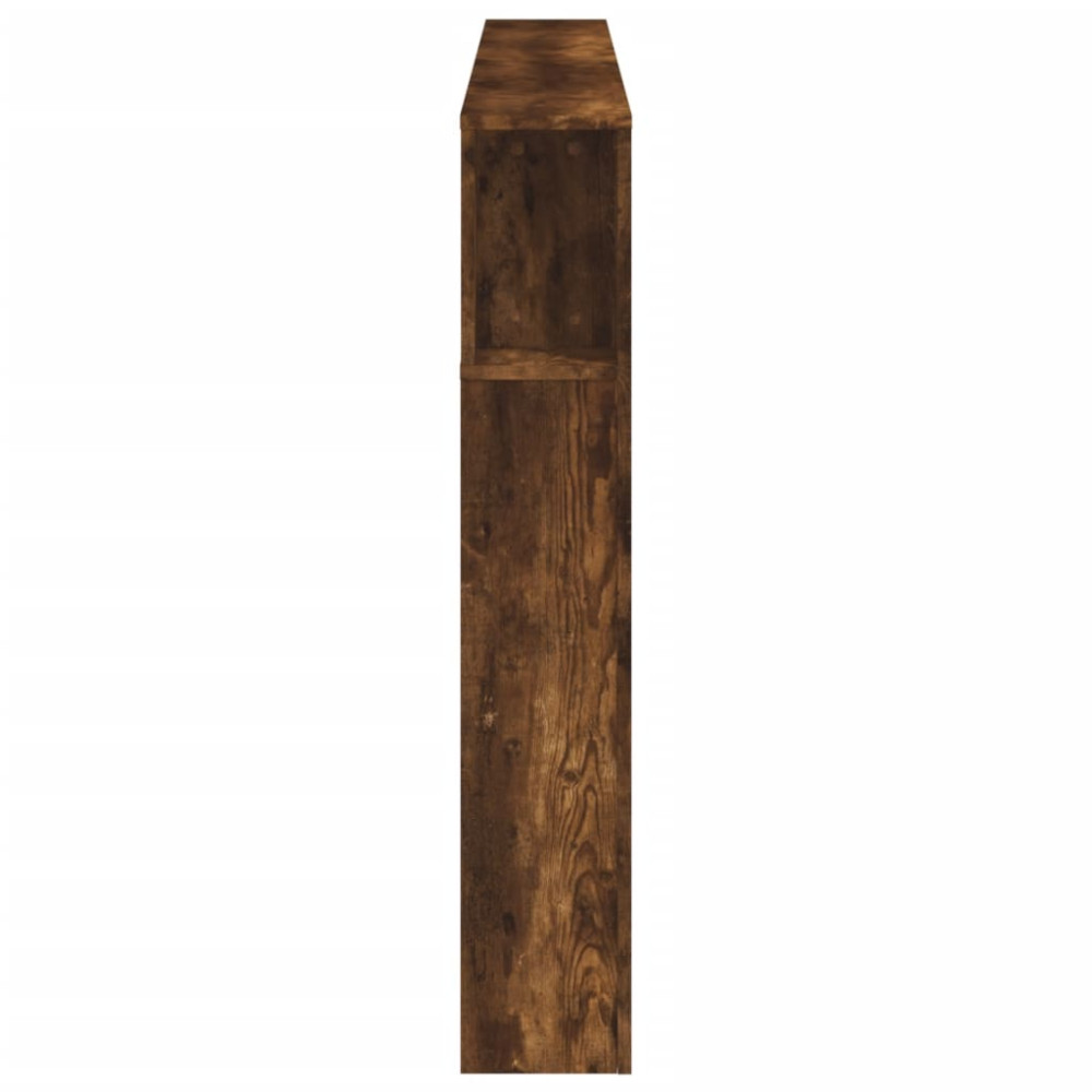 Produktbild för Sänggavel LED rökfärgad ek 180x18,5x103,5 cm konstruerat trä