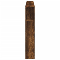 Produktbild för Sänggavel LED rökfärgad ek 180x18,5x103,5 cm konstruerat trä