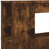 Produktbild för Sänggavel LED rökfärgad ek 180x18,5x103,5 cm konstruerat trä