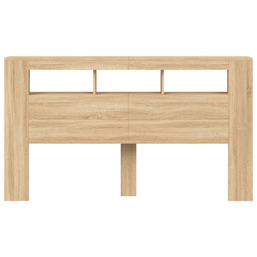 Produktbild för Sänggavel LED sonoma-ek 180x18,5x103,5 cm konstruerat trä