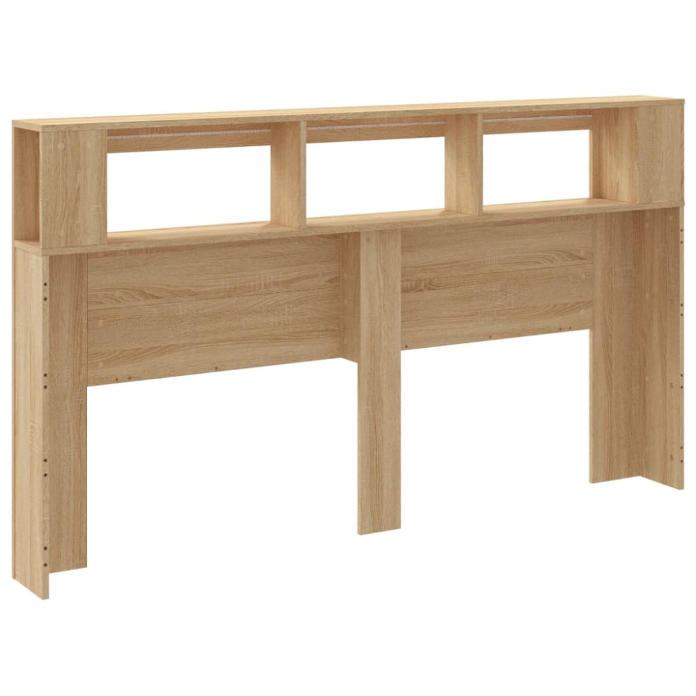 Produktbild för Sänggavel LED sonoma-ek 180x18,5x103,5 cm konstruerat trä