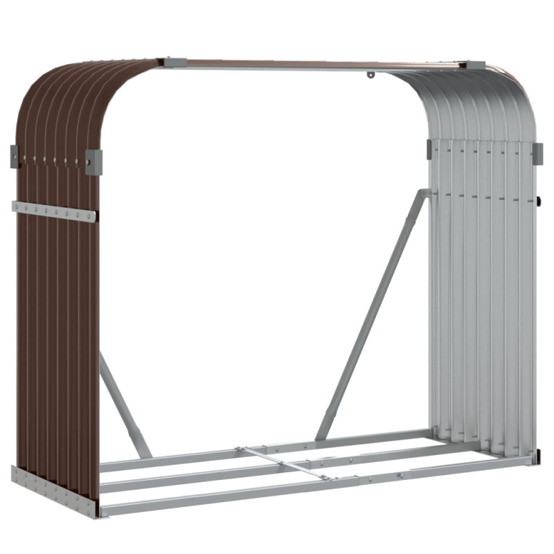 Produktbild för Vedställ brun 120x45x100 cm galvaniserat stål