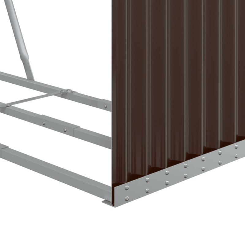 Produktbild för Vedställ brun 120x45x100 cm galvaniserat stål