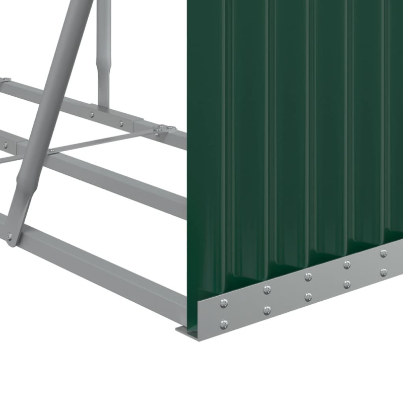 Produktbild för Vedställ grön 300x45x100 cm galvaniserat stål
