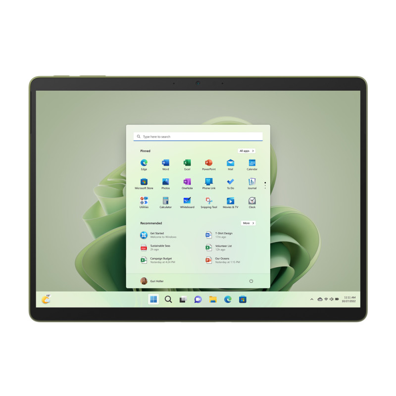 Produktbild för Microsoft Surface Pro 9 256 GB 33 cm (13") Intel® Core™ i5 8 GB Wi-Fi 6E (802.11ax) Windows 11 Home Grön