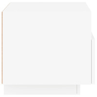 Produktbild för Sängbord med LED-lampor 2 st vit 40x39x37 cm