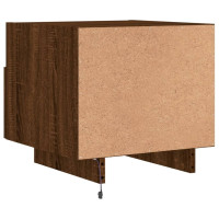 Produktbild för Sängbord med LED-lampor 2 st brun ek 40x39x37 cm