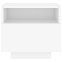 Produktbild för Sängbord med LED-lampor vit 40x39x37 cm