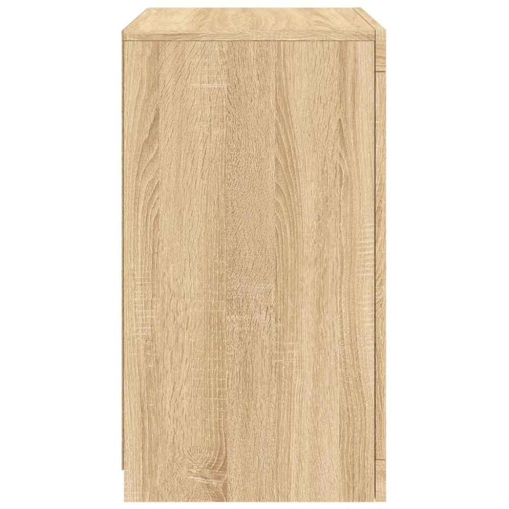 Produktbild för Sängbord med LED-lampor 2 st sonoma-ek konstruerat trä