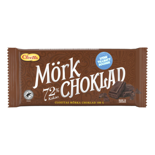 CLOETTA CLO MÖRK CHOKL100G72% UVS