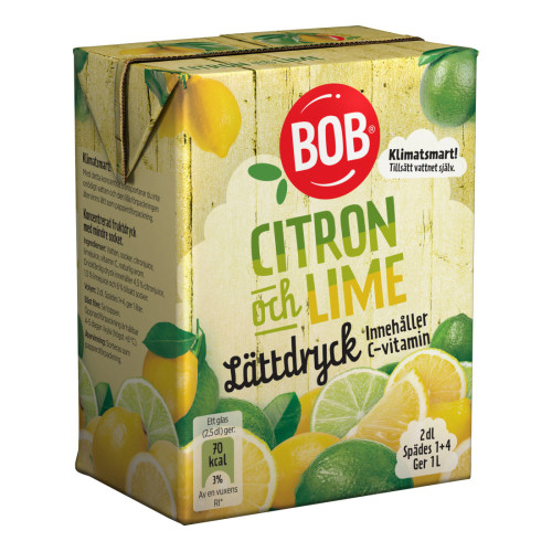 BOB Lättdryck Citron & Lime 2 dl