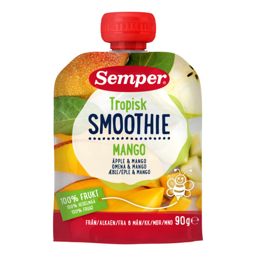 Semper Tropisk Smoothie Mango Äpple 6mån 90g
