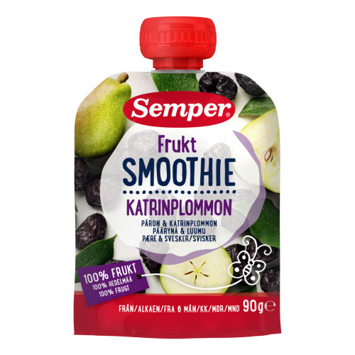 Semper Fruktsmoothie Katrinplommon Päron 6mån 90g