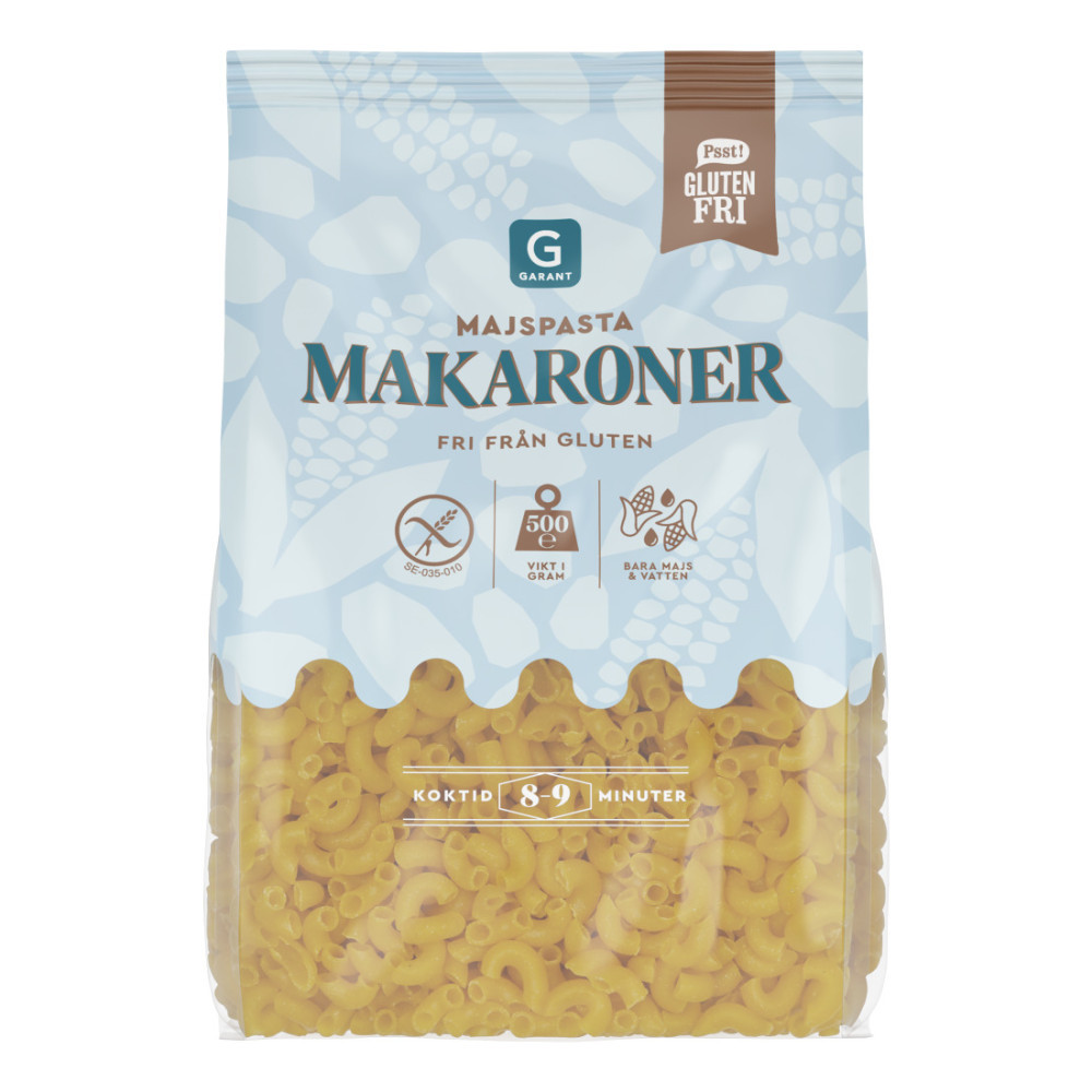 Produktbild för Makaroner Majspasta Glutenfri 500g