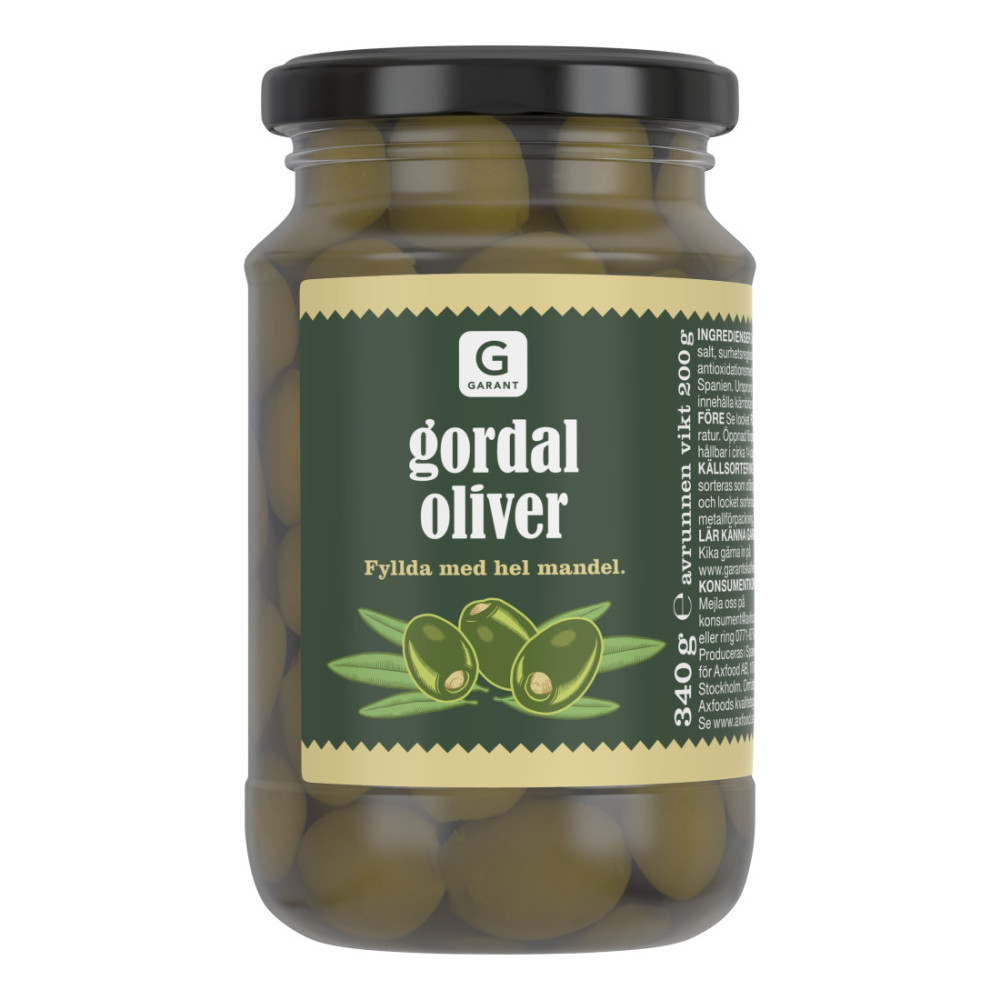 Produktbild för Garant Gordal Mandel Oliver 340g