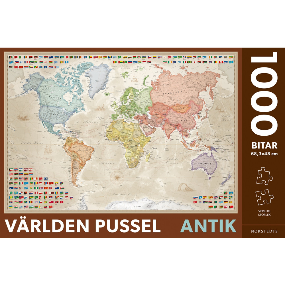 Produktbild för Världen Pussel Antik 1000 bitar