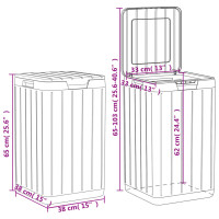 Produktbild för Soptunna för utomhusbruk antracit 38x38x65 cm PP