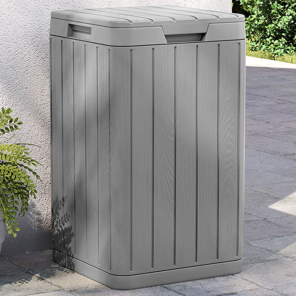 Produktbild för Soptunna för utomhusbruk grå 38x38x65 cm PP