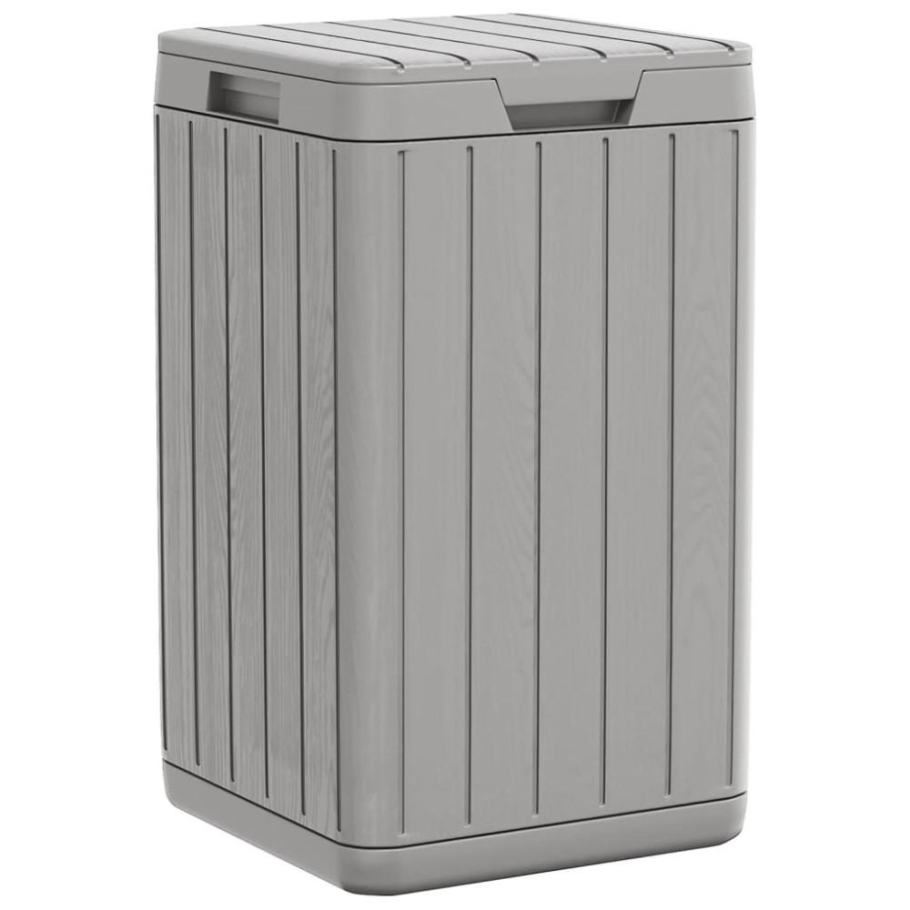 Produktbild för Soptunna för utomhusbruk grå 38x38x65 cm PP
