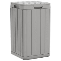 Produktbild för Soptunna för utomhusbruk grå 38x38x65 cm PP