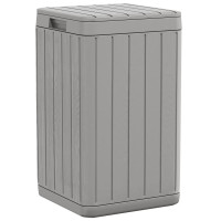Produktbild för Soptunna för utomhusbruk grå 38x38x65 cm PP