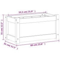 Produktbild för Odlingslåda 60x31x31 cm vit massiv furu