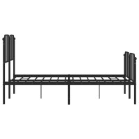 Produktbild för Sängram med huvudgavel och fotgavel svart metall 140x190 cm