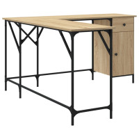 Produktbild för Skrivbord sonoma-ek 141x141x75 cm konstruerat trä