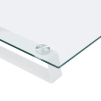 Produktbild för Skärmställ vit 100x35x8 cm härdat glas och metall
