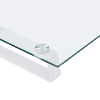 Produktbild för Skärmställ vit 40x20x8 cm härdat glas och metall