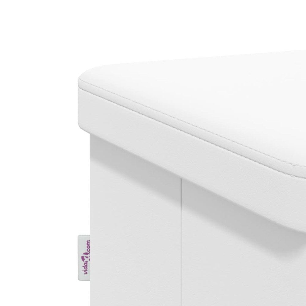 Produktbild för Förvaringsbänk vikbar vit PVC