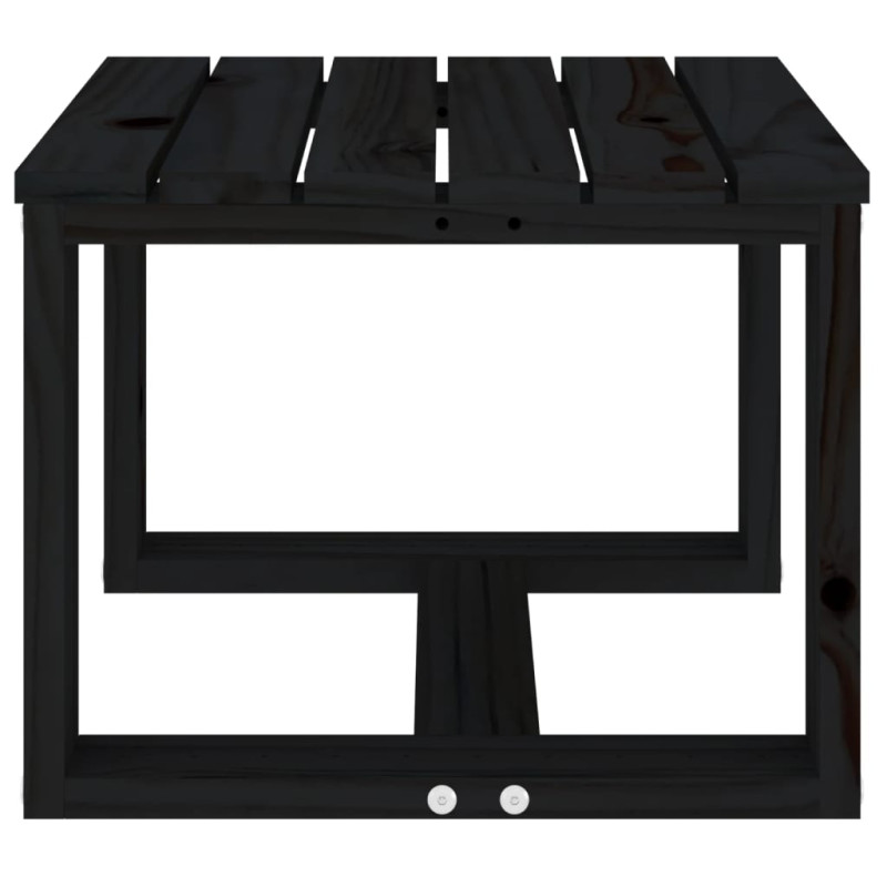 Produktbild för Trädgårdsbord svart 40x38x28,5 cm massiv furu