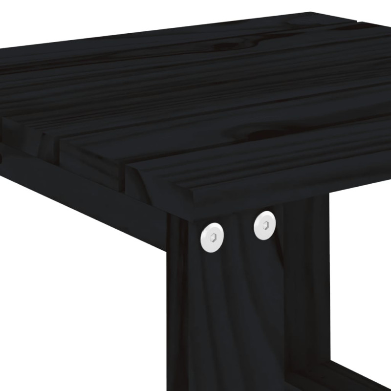 Produktbild för Trädgårdsbord svart 40x38x28,5 cm massiv furu