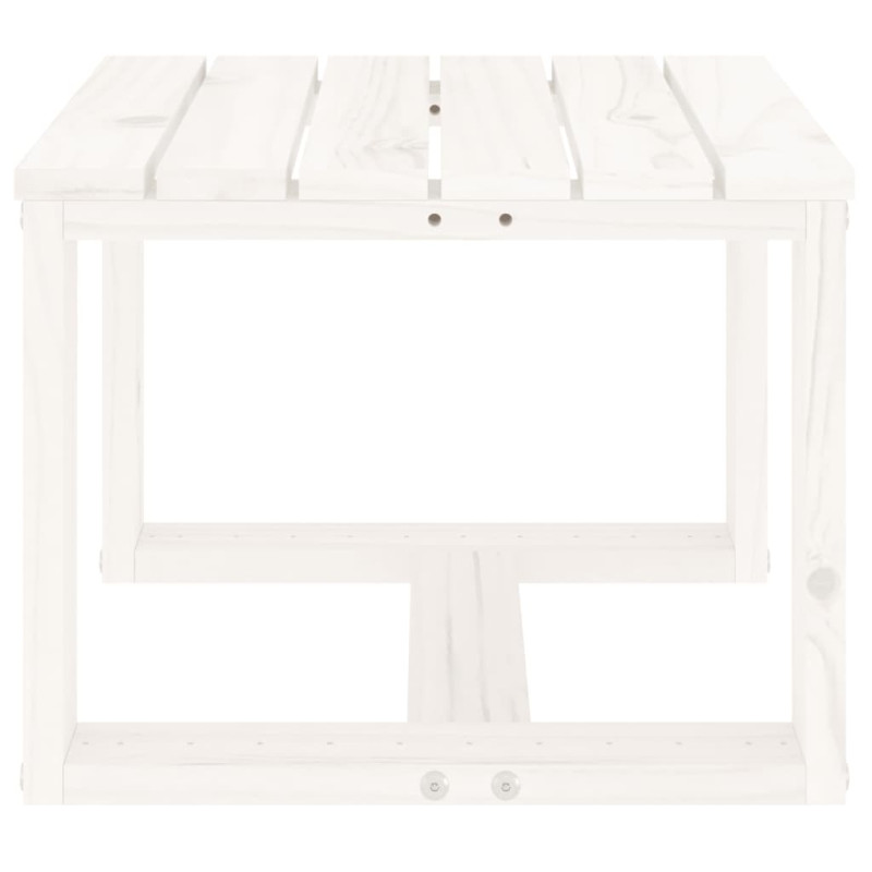 Produktbild för Trädgårdsbord vit 40x38x28,5 cm massiv furu
