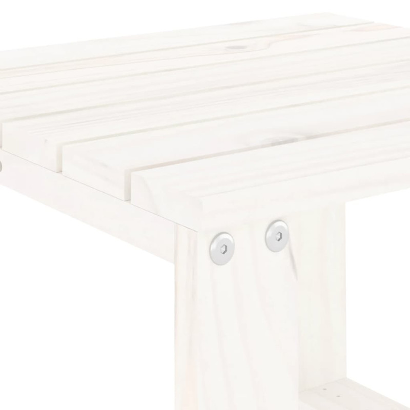 Produktbild för Trädgårdsbord vit 40x38x28,5 cm massiv furu