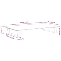 Produktbild för Skärmställ svart 60x35x8 cm härdat glas och metall