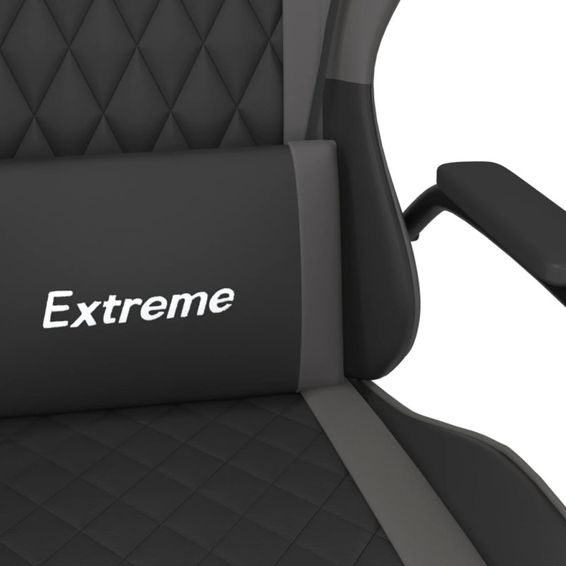Produktbild för Gamingstol med massage svart och grå konstläder