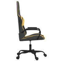 Produktbild för Gamingstol med massage svart och guld konstläder