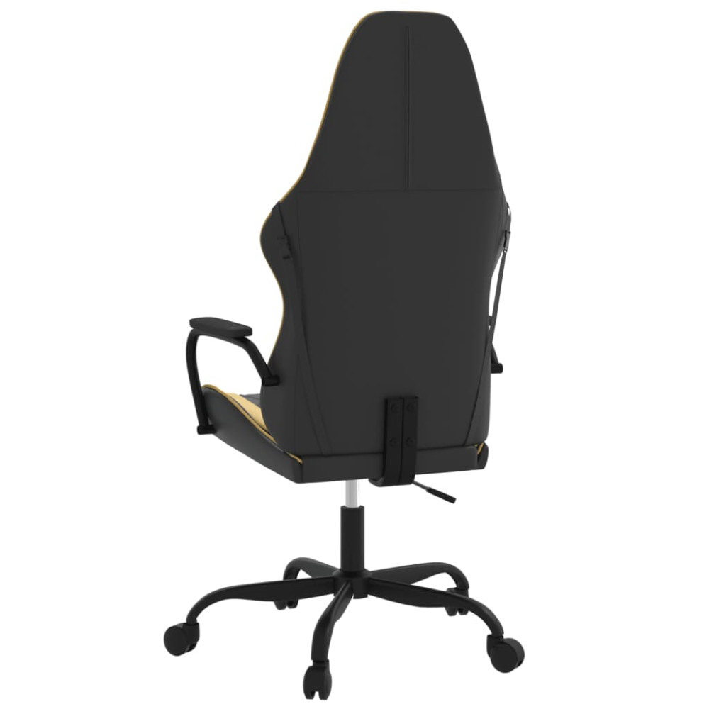 Produktbild för Gamingstol med massage svart och guld konstläder