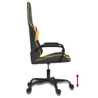 Produktbild för Gamingstol med massage svart och guld konstläder