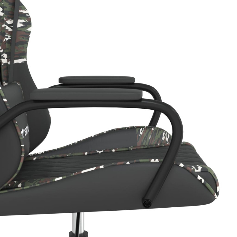 Produktbild för Gamingstol med massage svart och kamouflage konstläder