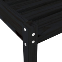 Produktbild för Solsäng svart 199,5x60x74 cm massiv furu