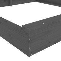 Produktbild för Sandlåda med säten grå fyrkantigt massiv furu