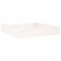 Produktbild för Sandlåda med säten vit fyrkantigt massiv furu