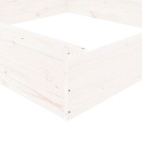 Produktbild för Sandlåda med säten vit fyrkantigt massiv furu