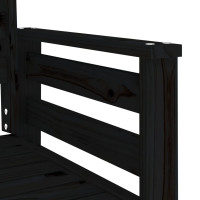Produktbild för Trädgårdsbänk med bord 2-sits svart massiv furu