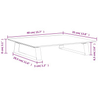 Produktbild för Skärmställ vit 40x35x8 cm härdat glas och metall