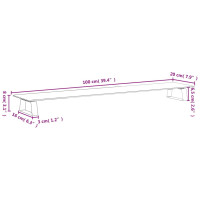 Produktbild för Skärmställ vit 100x20x8 cm härdat glas och metall